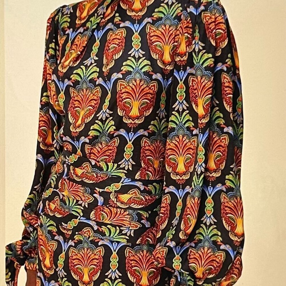NWT Farm Rio black boho panther lenzing™ ecovero™ viscose mini dress Size M - Picture 2 of 10